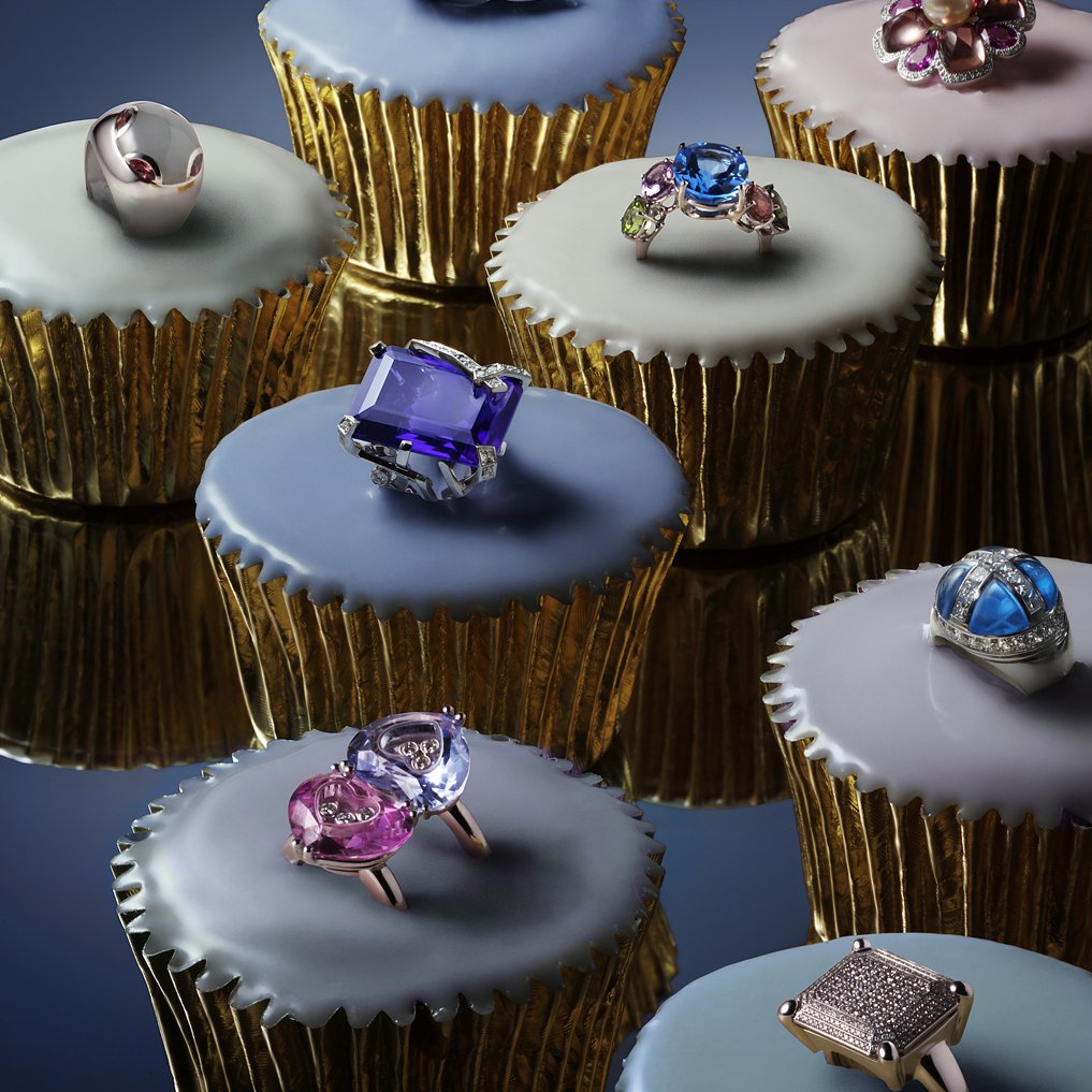 jewelry on cupdakes