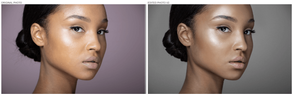 before and after portrait photo