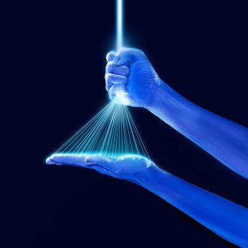 Laser Beam Hand for Getty Images