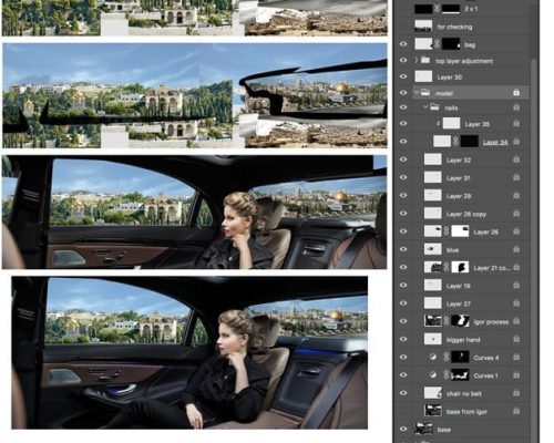 layers composition for the image using photoshop